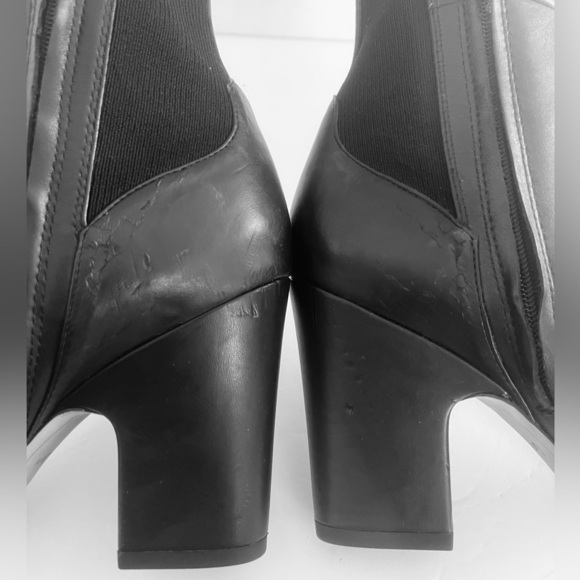 Sam Edelman $225 Natasha Over The Knee Black Leather Chunky Heel Boot Size 6.5 - Picture 11 of 11